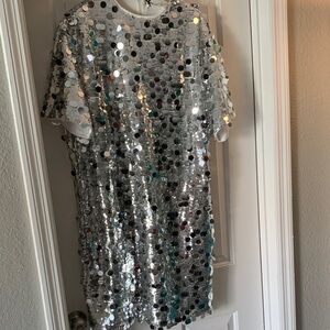 Glamorous Silver Sequin Dress